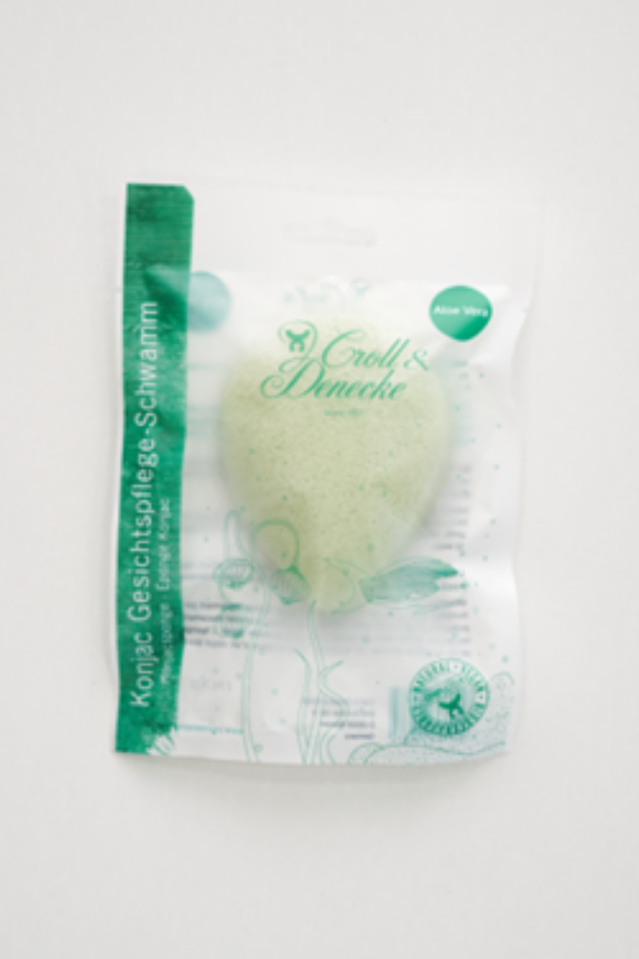 Eponge Konjac, facon aloe vera, vert