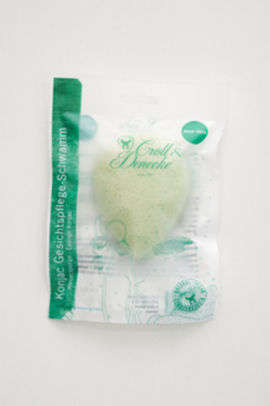 Eponge Konjac, facon aloe vera, vert