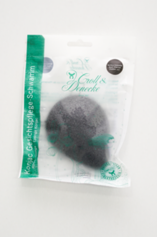 Eponge Konjac, facon charbon, noir